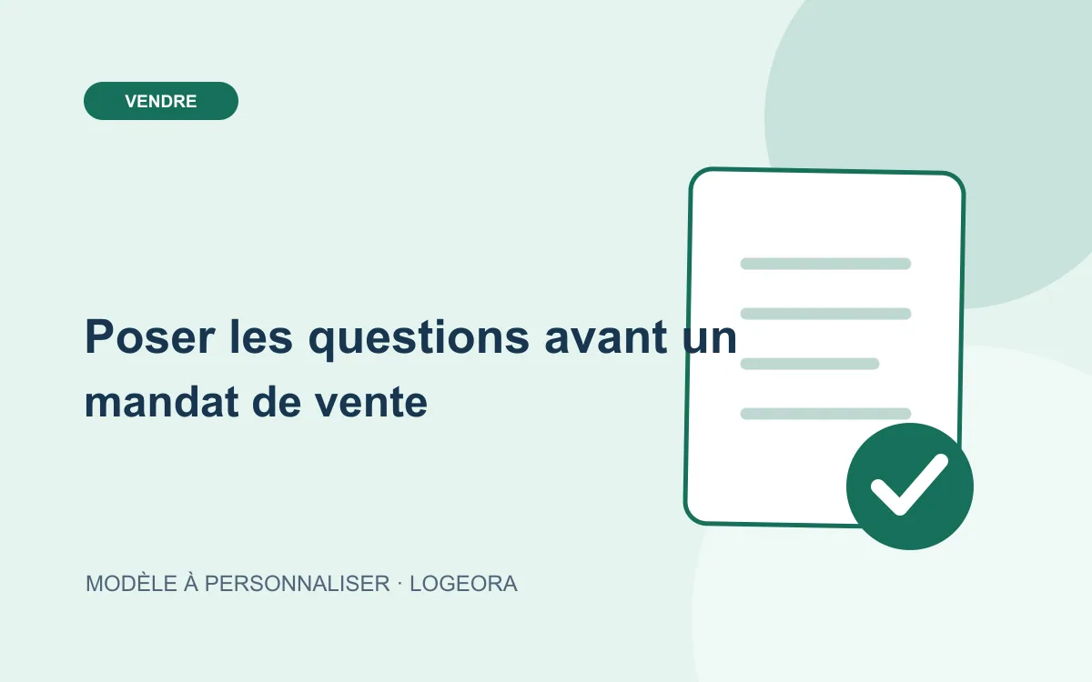 Illustration du modèle « Poser les questions avant un mandat de vente »